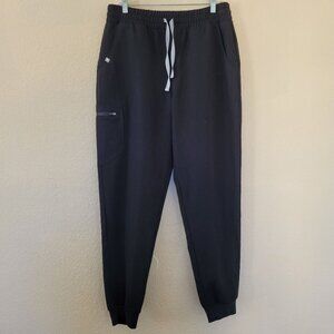 Figs Zamora Jogger Style Scrub Size Large Tall Black Ankle Cuffs Medical